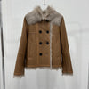 Women’s Short Shearling Leather Bomber Jacket 1 M