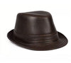 Genuine leather jazz cap for men