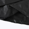 Black High Waist PU Leather Mini Skirt with Front Knot Detail