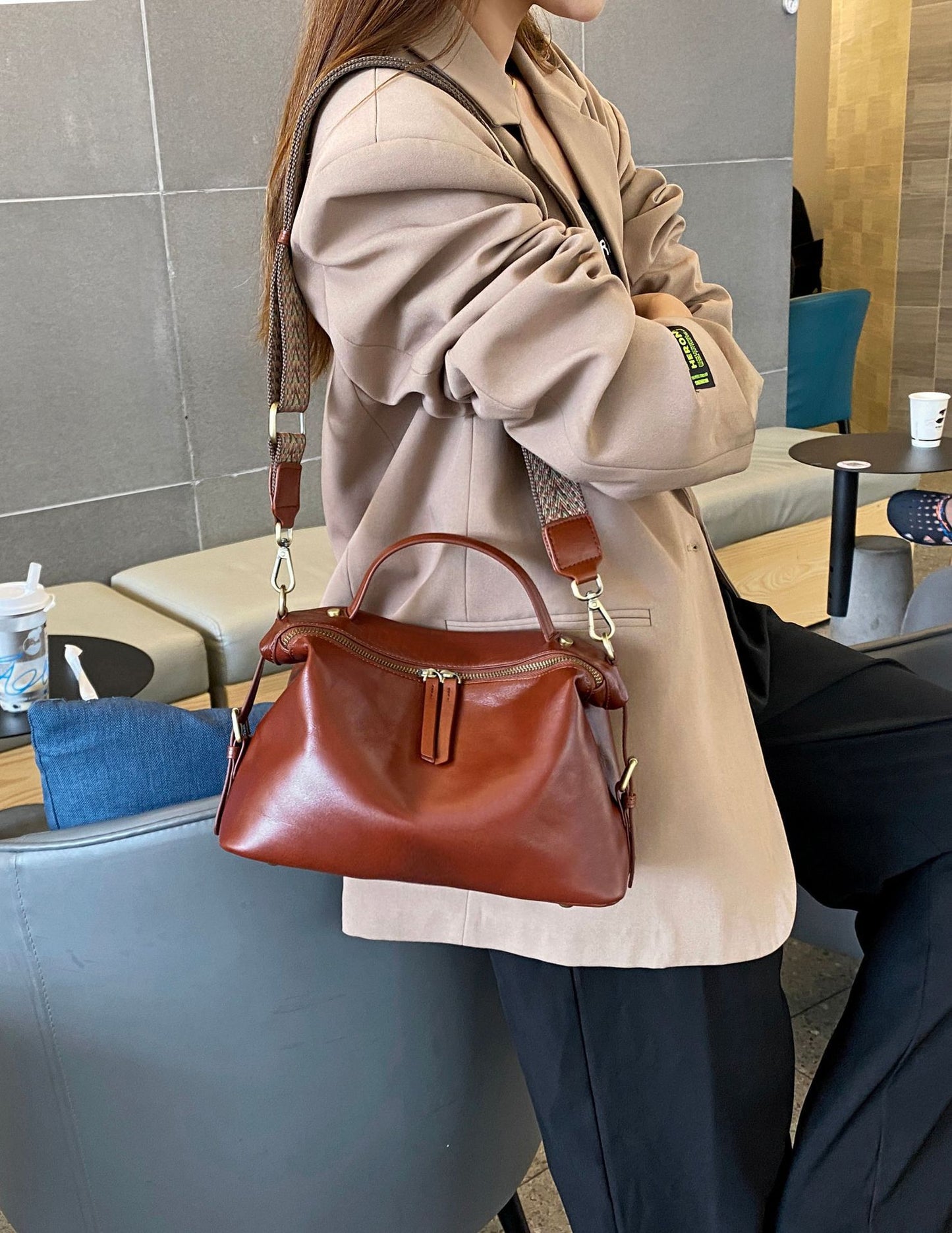 Women Leather Dumpling Crossbody Bag