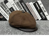 Sheepskin Leather Newsboy Cap British Gatsby Hat