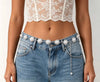 Waist Chain Jewelry with Faux Pearl Rhinestone Detail