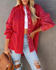 Oversized Denim Long Jacket Women Frayed Hem