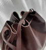 Genuine Leather Women’s Bucket Bag Tote with Drawstring