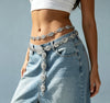 Women’s Engraved Medallion Waist Chain with Vintage Drop Detail