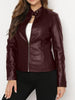 Plus Size Women’s PU Leather Biker Jacket