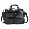 Genuine Leather Office Briefcase Bag with Suitcase Sleeve