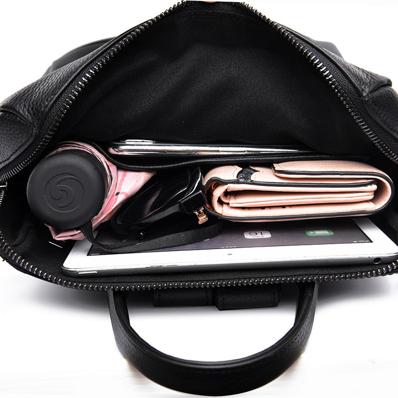 Women’s Black Leather Backpack Bag