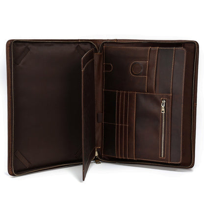 Crazy Horse Leather Laptop Sleeve Portfolio Organizer