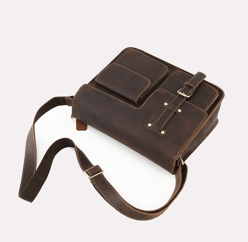 Real Leather Laptop Messenger Bag