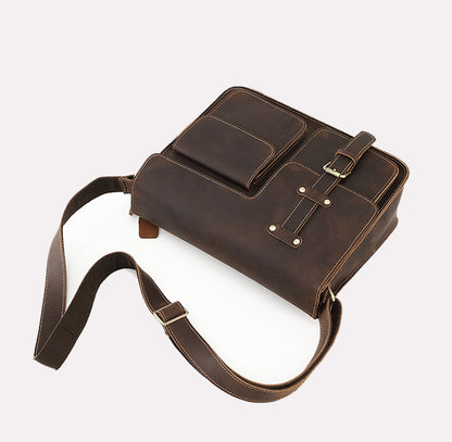 Real Leather Laptop Messenger Bag