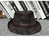 Leather jazz hat with hand-embossed design 2 M