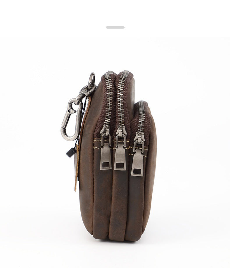Genuine Leather Waist Bag for Men with Belt Loop