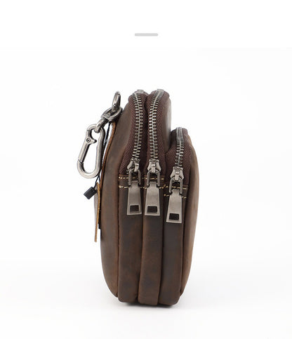 Genuine Leather Waist Bag for Men with Belt Loop