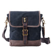Small Canvas Messenger Bag with Top-Grain Cowhide Leather Trim 4