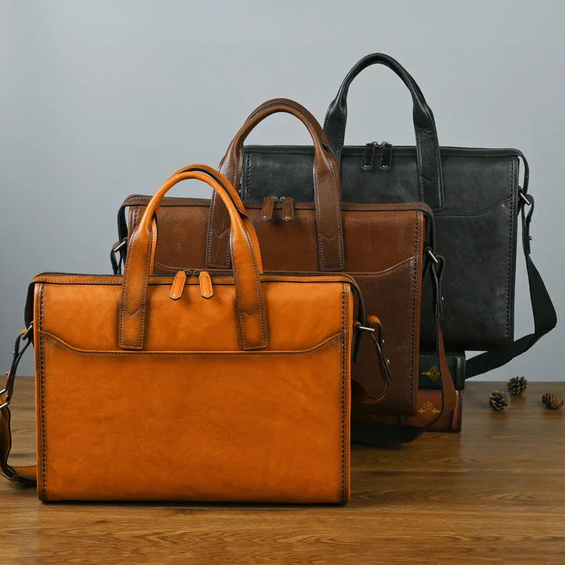 Crossbody Laptop Brown Leather Shoulder Bag