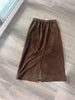 Women’s Genuine Suede Midi Skirt High Waist