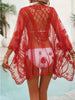 Sheer lace embroidered beach cover up cardigan 3
