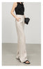 Natural beige wide leg trousers for warm days