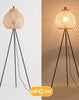 Boho Rattan Standing Floor Lamp for Living Room
