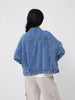oversized denim jacket women dual pocket