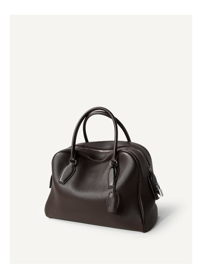Leather Shoulder Bag Boston Briefcase Style Purse