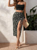 Drawstring Side Slit Skirt With Top