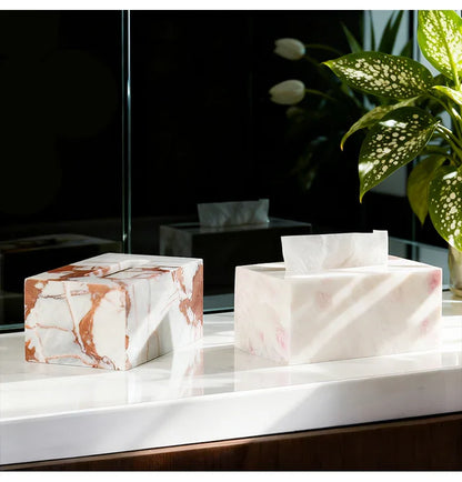 Natural Marble Rectangular Tissue Box Holder