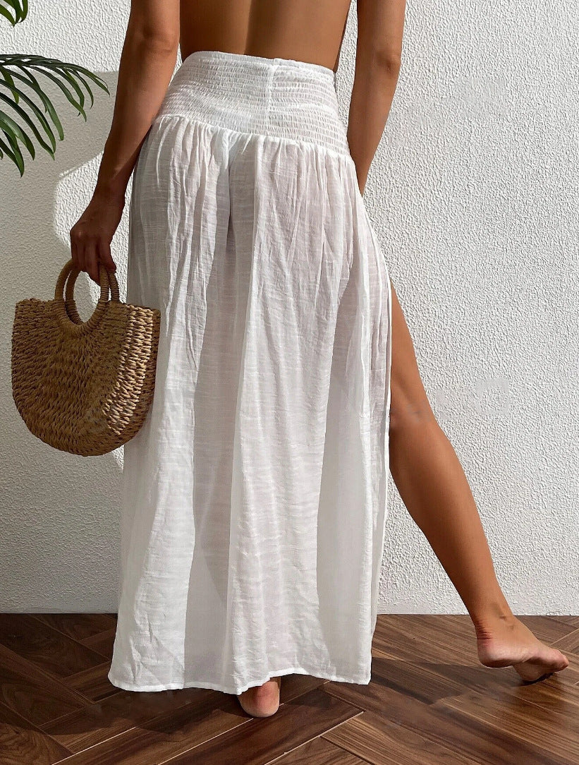 Swim Summer Beach Split Thigh Cover Up Skirt