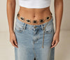 Women’s Imitation Tiger Eye Waist Chain with Geometric Links