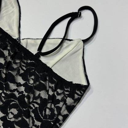 Black deep v lace long bodycon dress