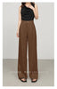 Wide leg trousers women in navy and brown