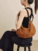 Suede Leather Underarm Crescent Shoulder Bag