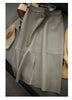 Elephant grey sheepskin midi leather skirt