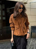 Women’s Faux Suede Loose Jacket Brown