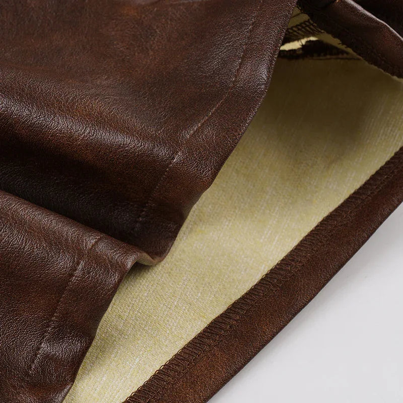 Women faux leather low rise ring-waist shorts