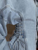 Denim shirt with lace up sides and oversized fit