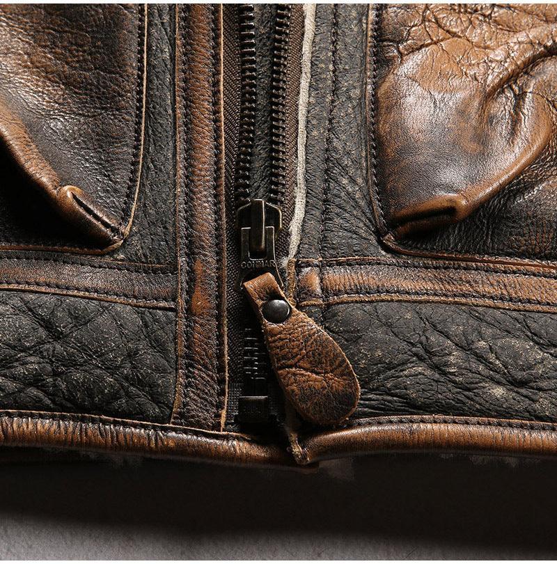 Men Real Shearling Leather Aviator Jacket