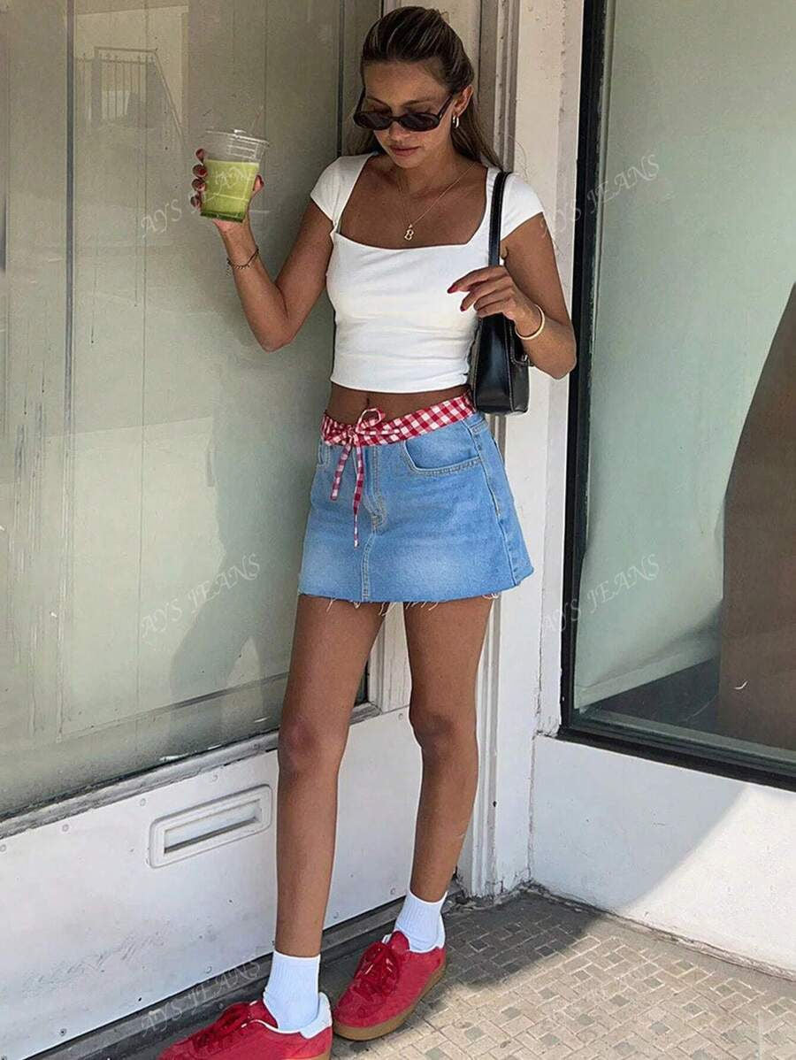 Denim Women Skirt Petite For Summers