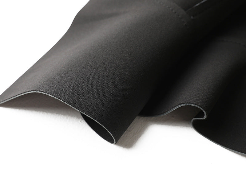 Women Genuine Leather Tube Top Black Bustier with Straps