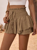 Ruffle Hem Smocked High Waist Skort for Women