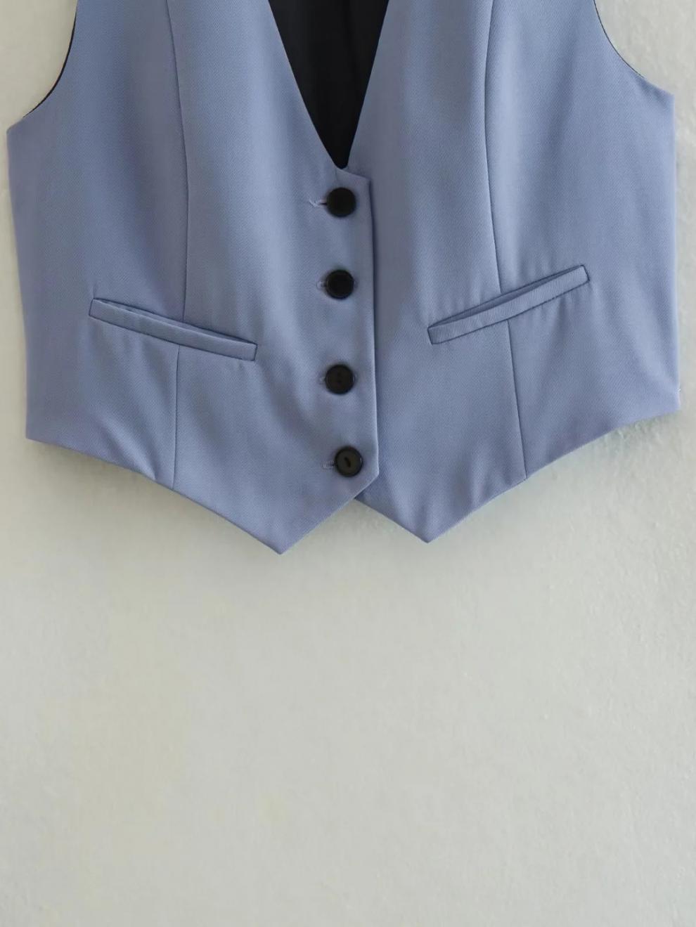 v neck sleeveless lazer vest women's
