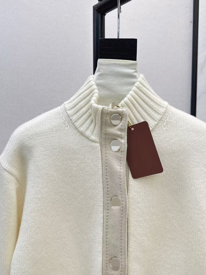 Women’s Cashmere Suede Patch Cardigan Jacket