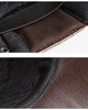 Genuine leather cap for men's with big brim
