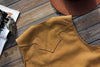 Orange washed vintage leather vest for men