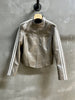 Retro striped women motorcycle jacket