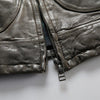 Men Leather Jacket Double Zip Bomber