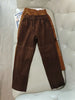 Women Suede Harem Pants High Rise Sheepskin Trousers