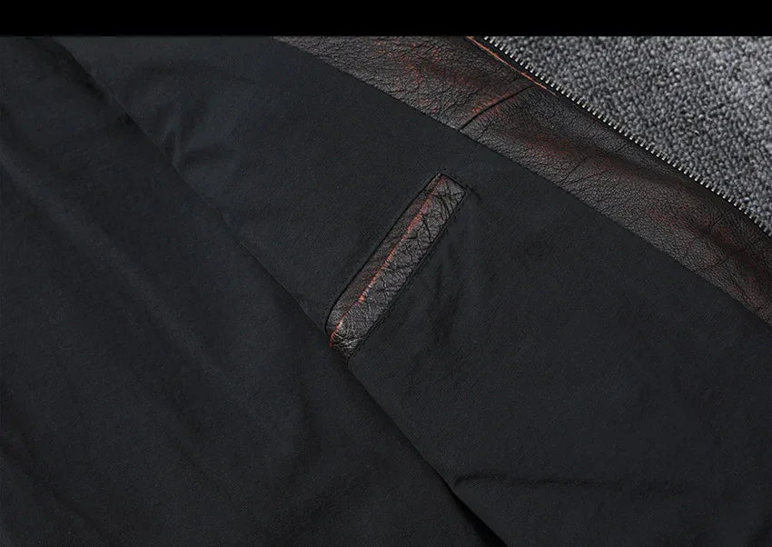 Men’s Distressed Oil Wax Leather Jacket Slim Fit