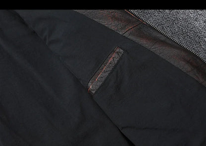 Men’s Distressed Oil Wax Leather Jacket Slim Fit